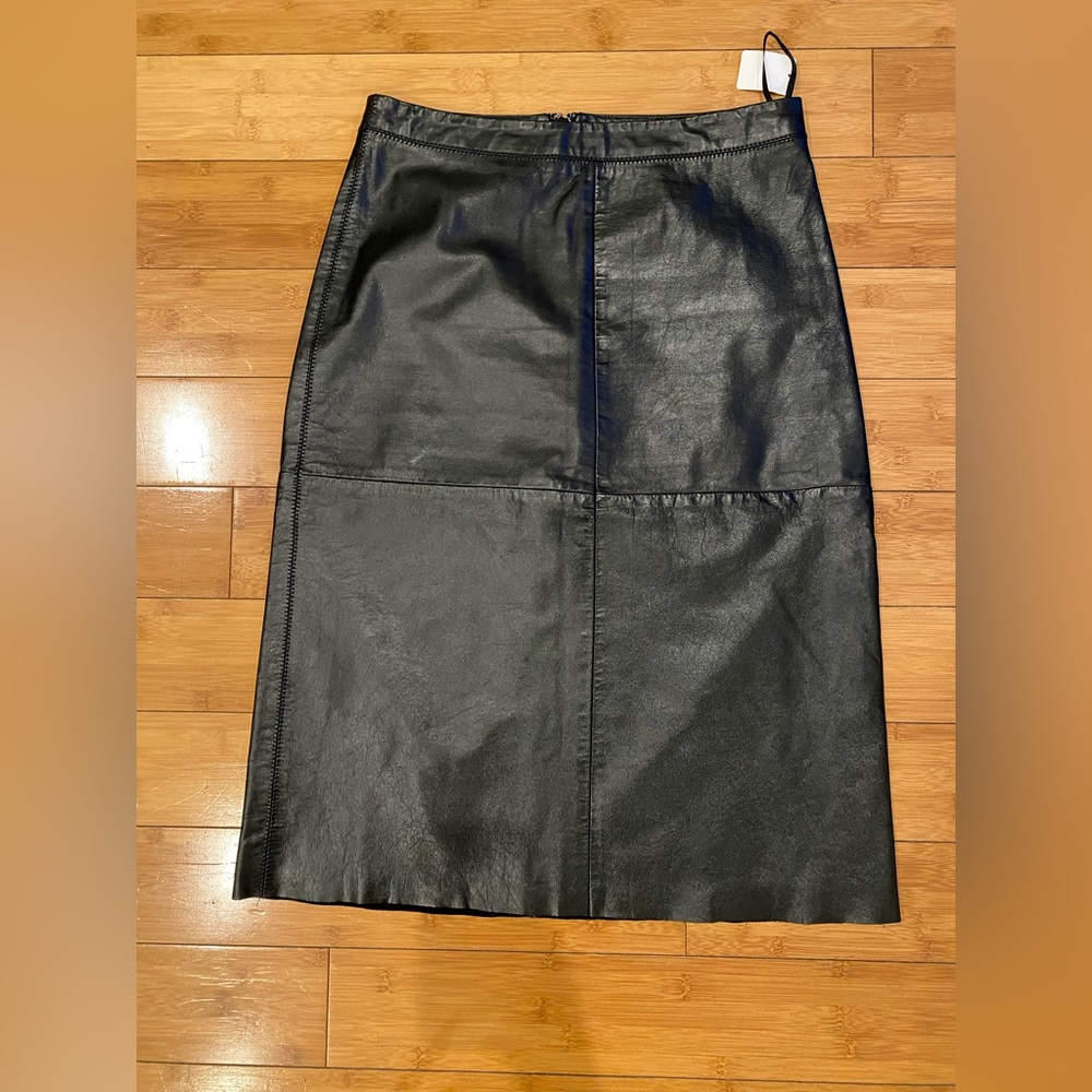 Gap Genuine leather skirt Women's fully lined Black Maxi size 4 New $128